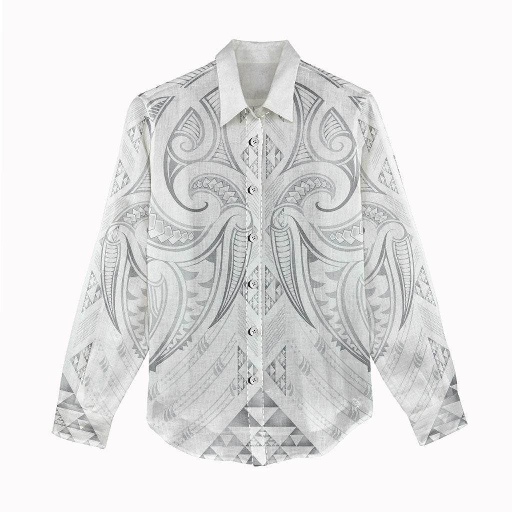 Maori Rugby Custom Ngaru Mangopare Women Casual Shirt Kiwikiwi Niho Taniwha Motif