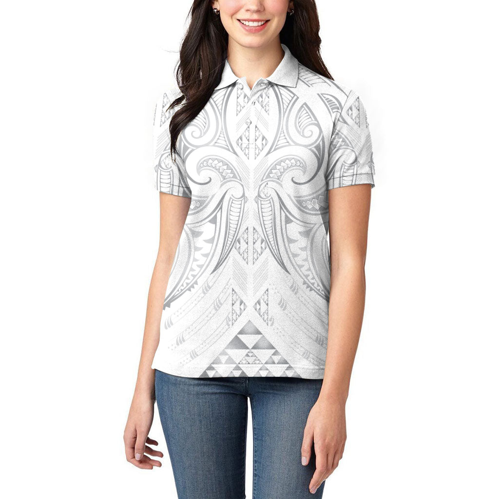 Maori Rugby Custom Ngaru Mangopare Women Polo Shirt Kiwikiwi Niho Taniwha Motif