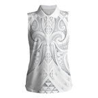 Maori Rugby Custom Ngaru Mangopare Women Sleeveless Polo Shirt Kiwikiwi Niho Taniwha Motif