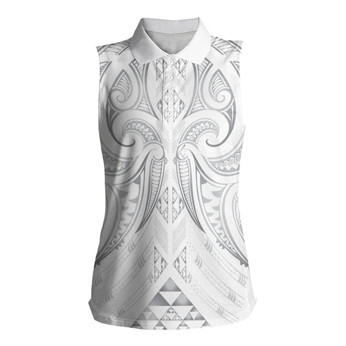 Maori Rugby Custom Ngaru Mangopare Women Sleeveless Polo Shirt Kiwikiwi Niho Taniwha Motif