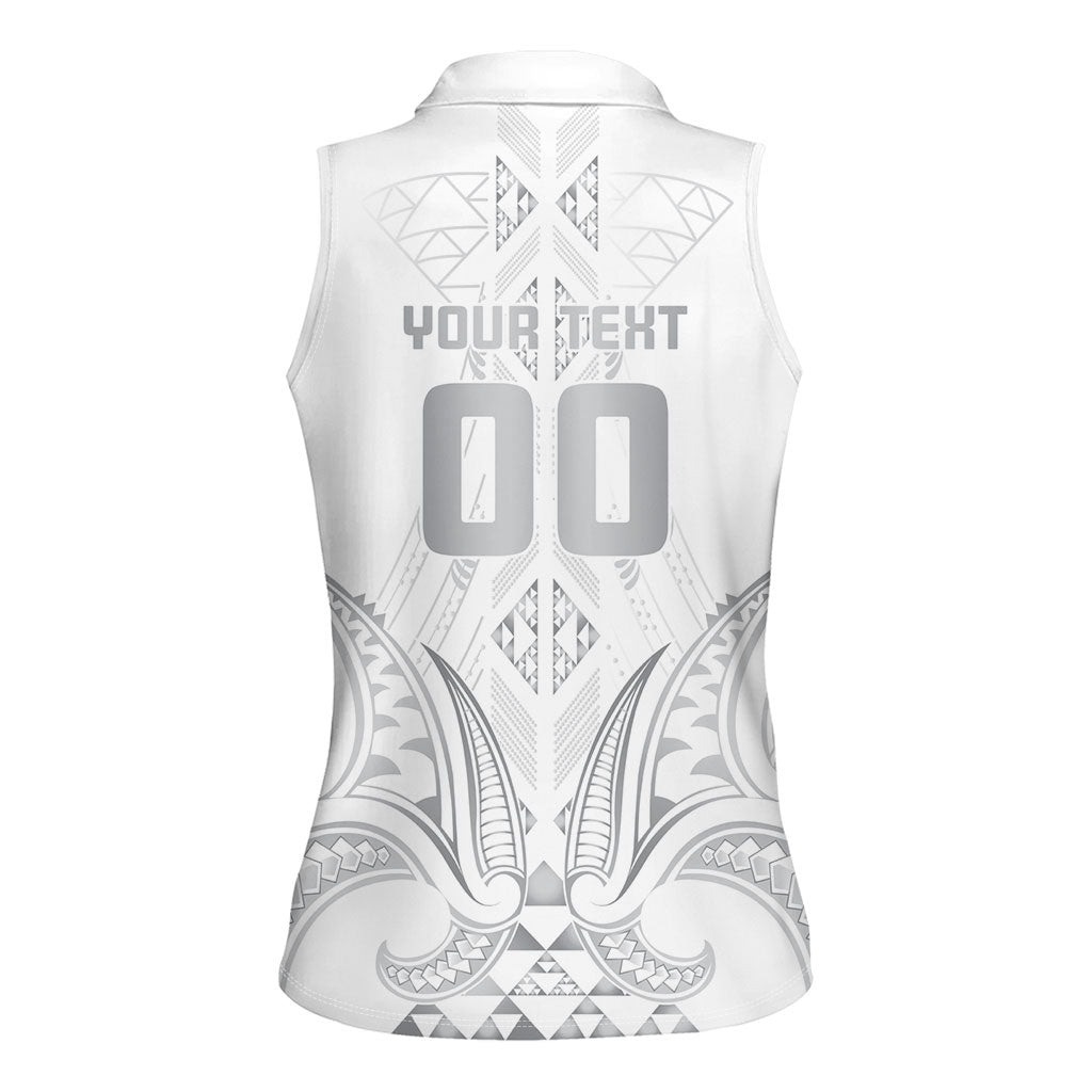 Maori Rugby Custom Ngaru Mangopare Women Sleeveless Polo Shirt Kiwikiwi Niho Taniwha Motif