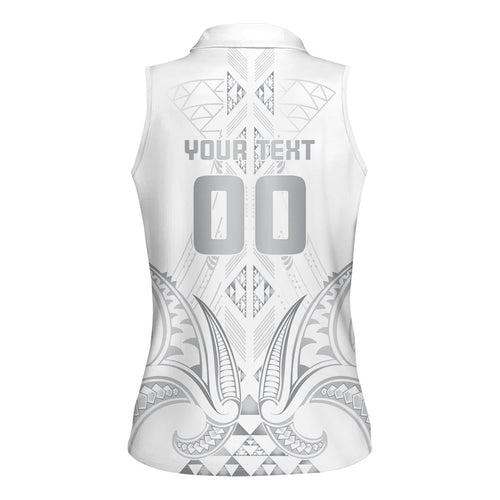 Maori Rugby Custom Ngaru Mangopare Women Sleeveless Polo Shirt Kiwikiwi Niho Taniwha Motif
