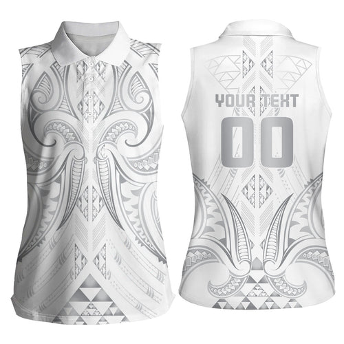 Maori Rugby Custom Ngaru Mangopare Women Sleeveless Polo Shirt Kiwikiwi Niho Taniwha Motif
