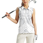 Maori Rugby Custom Ngaru Mangopare Women Sleeveless Polo Shirt Kiwikiwi Niho Taniwha Motif