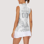 Maori Rugby Custom Ngaru Mangopare Women Sleeveless Polo Shirt Kiwikiwi Niho Taniwha Motif