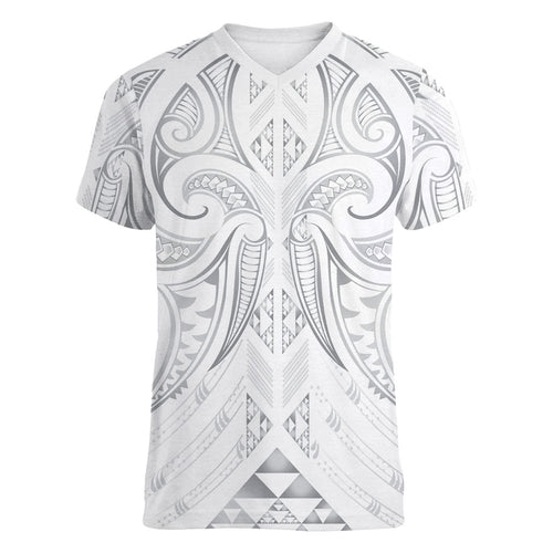 Maori Rugby Custom Ngaru Mangopare Women V-Neck T-Shirt Kiwikiwi Niho Taniwha Motif