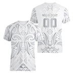 Maori Rugby Custom Ngaru Mangopare Women V-Neck T-Shirt Kiwikiwi Niho Taniwha Motif
