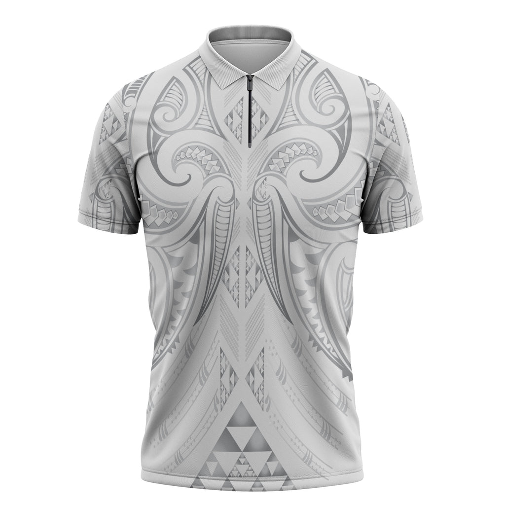 Maori Rugby Custom Ngaru Mangopare Zipper Polo Shirt Kiwikiwi Niho Taniwha Motif