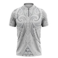 Maori Rugby Custom Ngaru Mangopare Zipper Polo Shirt Kiwikiwi Niho Taniwha Motif