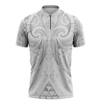 Maori Rugby Custom Ngaru Mangopare Zipper Polo Shirt Kiwikiwi Niho Taniwha Motif