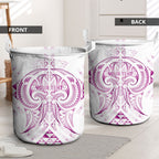 Maori Rugby Custom Ngaru Mangopare Laundry Basket Mawhero Niho Taniwha Motif