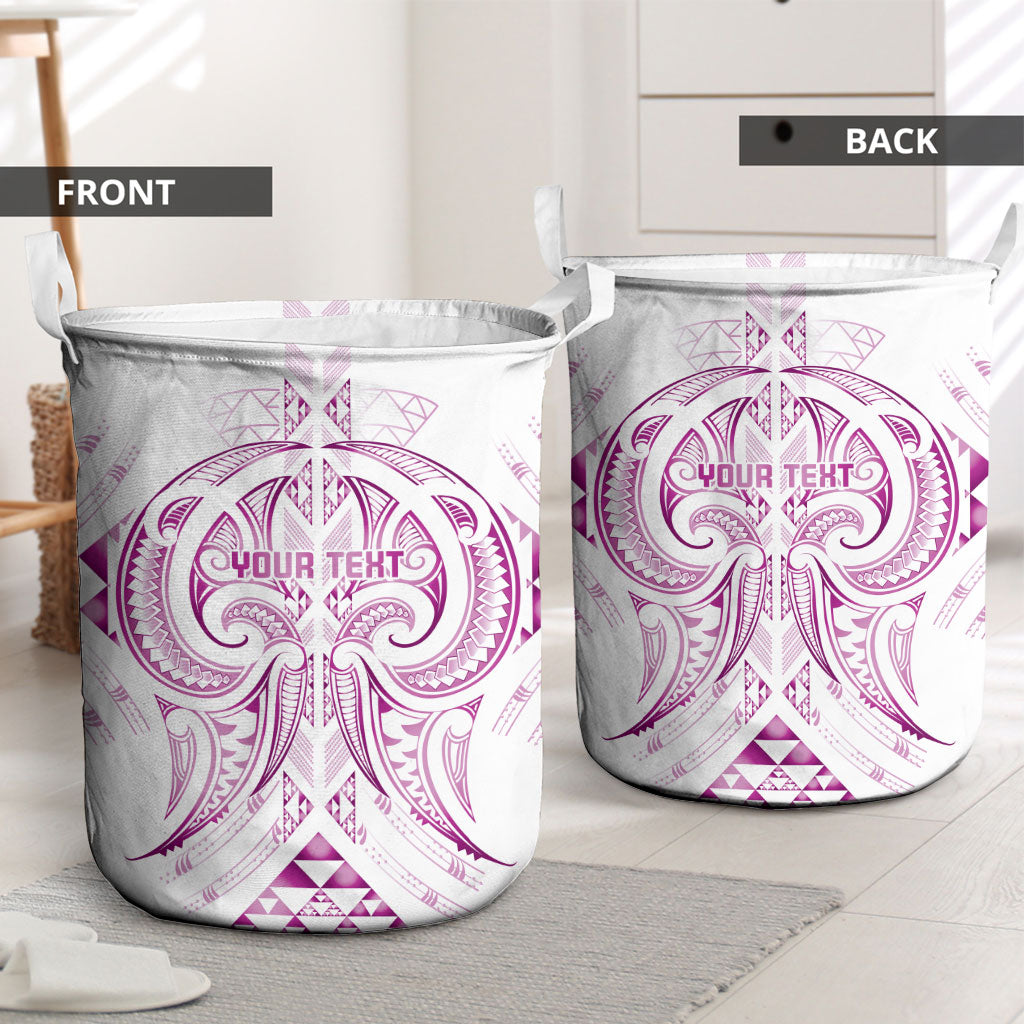Maori Rugby Custom Ngaru Mangopare Laundry Basket Mawhero Niho Taniwha Motif