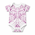 Maori Rugby Custom Ngaru Mangopare Baby Onesie Mawhero Niho Taniwha Motif