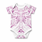 Maori Rugby Custom Ngaru Mangopare Baby Onesie Mawhero Niho Taniwha Motif