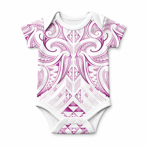 Maori Rugby Custom Ngaru Mangopare Baby Onesie Mawhero Niho Taniwha Motif