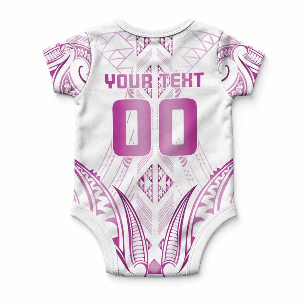 Maori Rugby Custom Ngaru Mangopare Baby Onesie Mawhero Niho Taniwha Motif