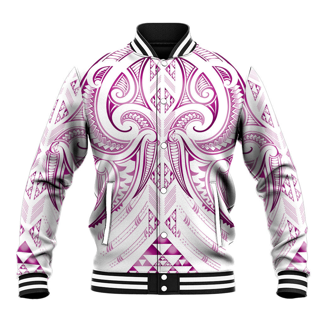 Maori Rugby Custom Ngaru Mangopare Baseball Jacket Mawhero Niho Taniwha Motif