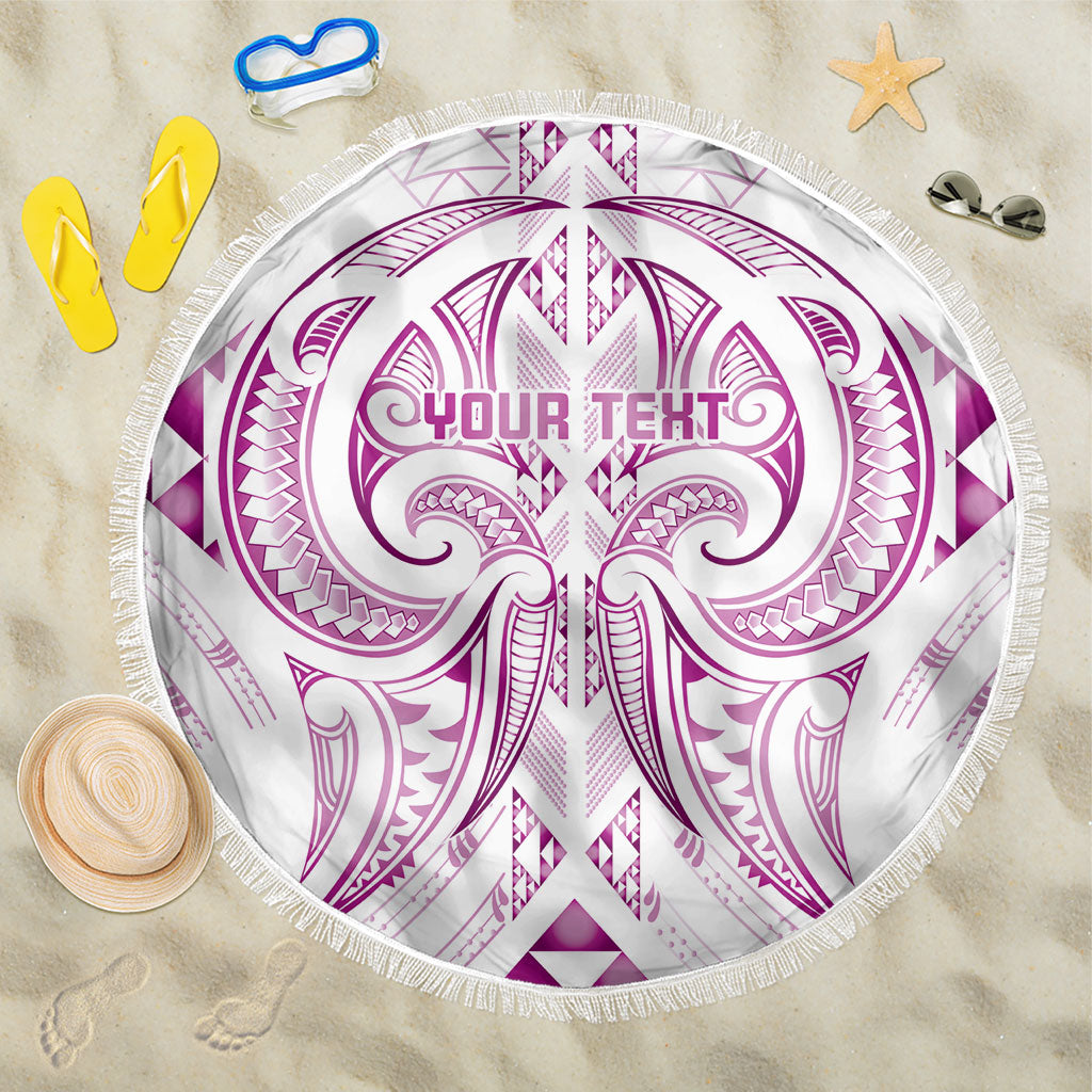 Maori Rugby Custom Ngaru Mangopare Beach Blanket Mawhero Niho Taniwha Motif