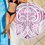 Maori Rugby Custom Ngaru Mangopare Beach Blanket Mawhero Niho Taniwha Motif
