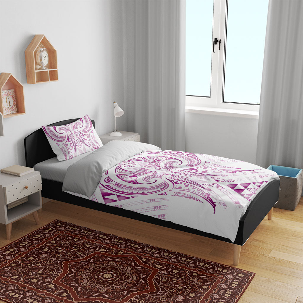 Maori Rugby Custom Ngaru Mangopare Bedding Set Mawhero Niho Taniwha Motif