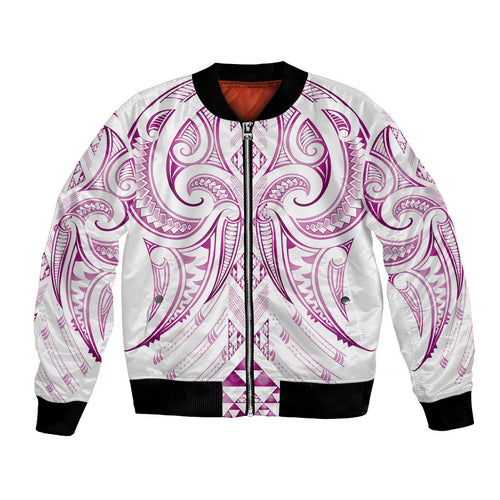 Maori Rugby Custom Ngaru Mangopare Bomber Jacket Mawhero Niho Taniwha Motif