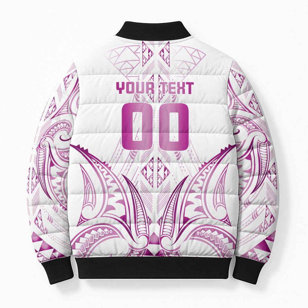 Maori Rugby Custom Ngaru Mangopare Bomber Puffer Jacket Mawhero Niho Taniwha Motif