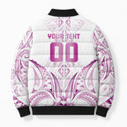 Maori Rugby Custom Ngaru Mangopare Bomber Puffer Jacket Mawhero Niho Taniwha Motif