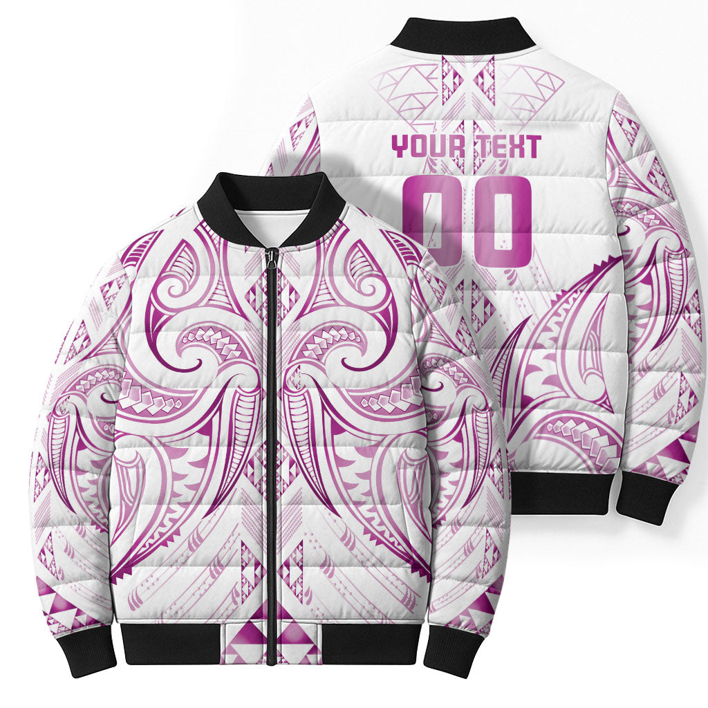 Maori Rugby Custom Ngaru Mangopare Bomber Puffer Jacket Mawhero Niho Taniwha Motif