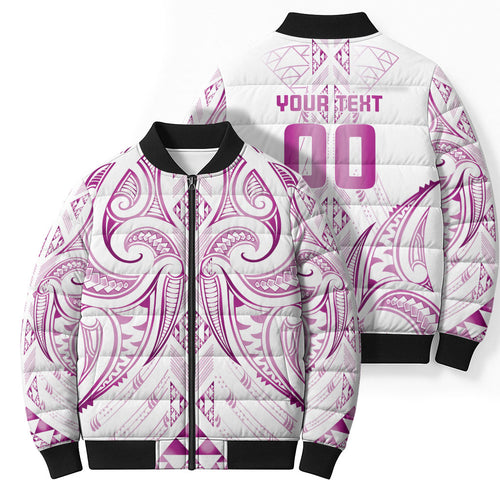 Maori Rugby Custom Ngaru Mangopare Bomber Puffer Jacket Mawhero Niho Taniwha Motif