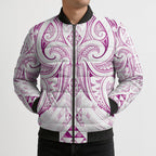 Maori Rugby Custom Ngaru Mangopare Bomber Puffer Jacket Mawhero Niho Taniwha Motif