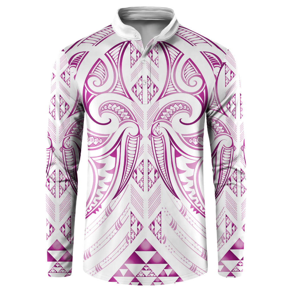 Maori Rugby Custom Ngaru Mangopare Button Sweatshirt Mawhero Niho Taniwha Motif