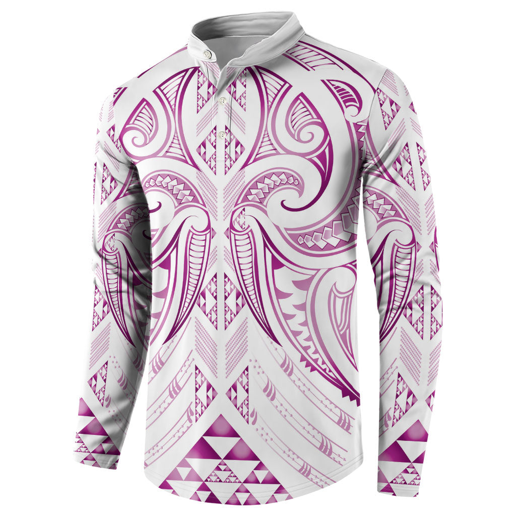 Maori Rugby Custom Ngaru Mangopare Button Sweatshirt Mawhero Niho Taniwha Motif