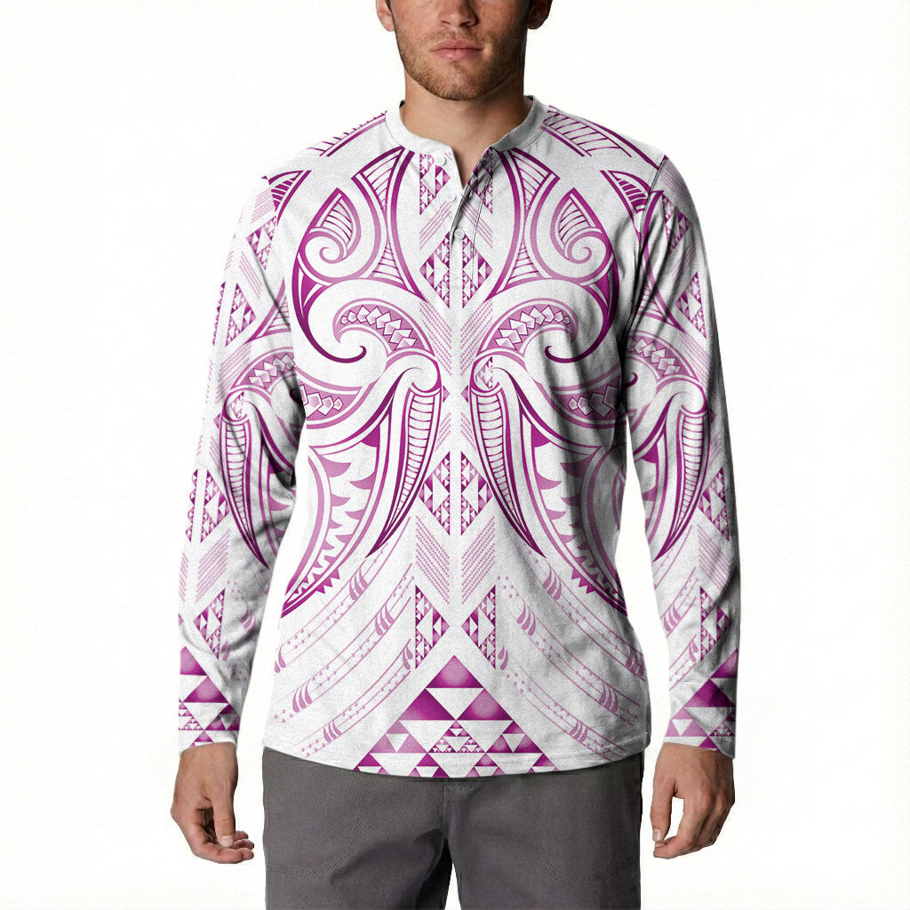 Maori Rugby Custom Ngaru Mangopare Button Sweatshirt Mawhero Niho Taniwha Motif