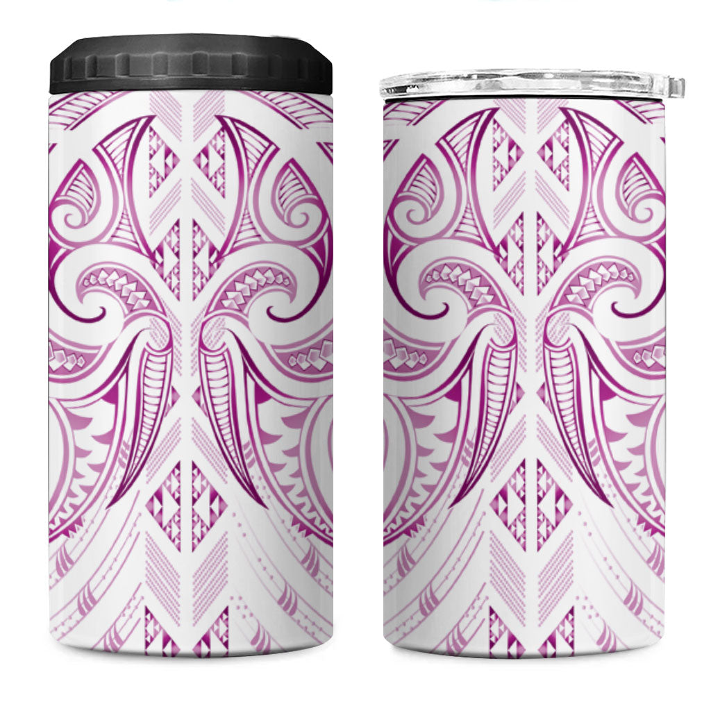 Maori Rugby Custom Ngaru Mangopare 4 in 1 Can Cooler Tumbler Mawhero Niho Taniwha Motif