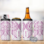 Maori Rugby Custom Ngaru Mangopare 4 in 1 Can Cooler Tumbler Mawhero Niho Taniwha Motif