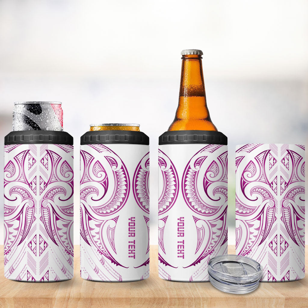Maori Rugby Custom Ngaru Mangopare 4 in 1 Can Cooler Tumbler Mawhero Niho Taniwha Motif