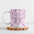 Maori Rugby Custom Ngaru Mangopare Ceramic Mug Mawhero Niho Taniwha Motif