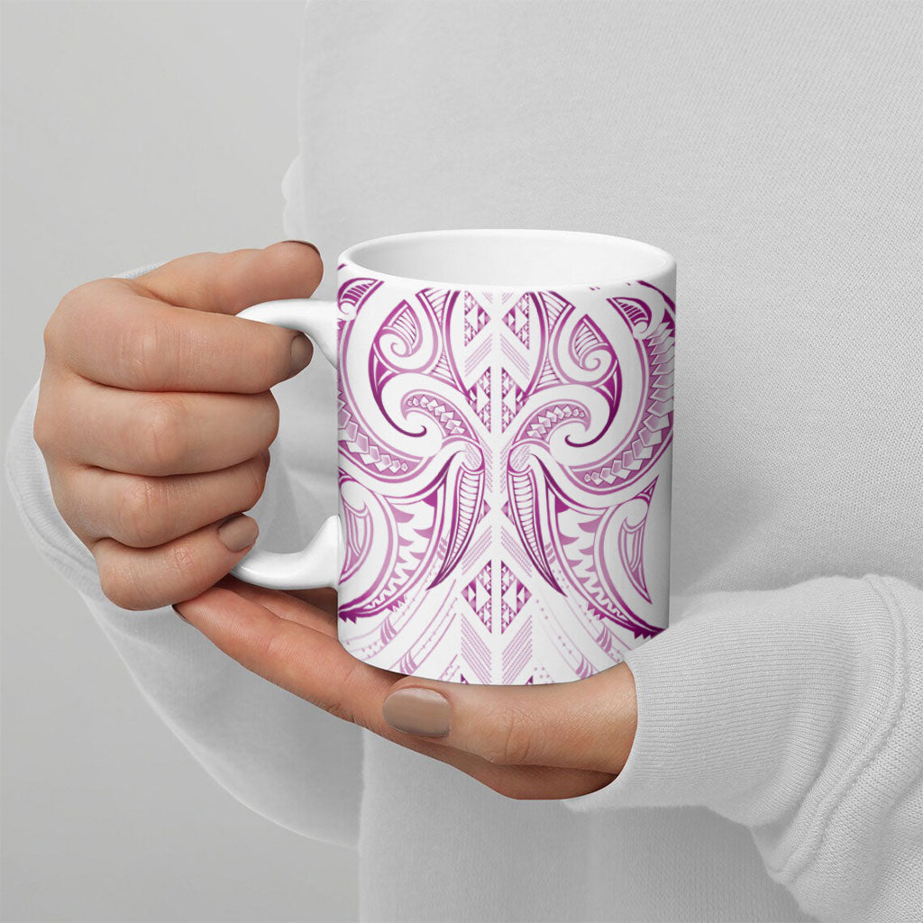 Maori Rugby Custom Ngaru Mangopare Ceramic Mug Mawhero Niho Taniwha Motif