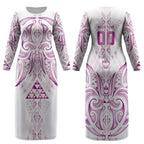 Maori Rugby Custom Ngaru Mangopare Couples Matching Long Sleeve Bodycon Dress and Hawaiian Shirt Mawhero Niho Taniwha Motif