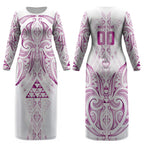 Maori Rugby Custom Ngaru Mangopare Couples Matching Long Sleeve Bodycon Dress and Long Sleeve Button Shirt Mawhero Niho Taniwha Motif