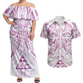Maori Rugby Custom Ngaru Mangopare Couples Matching Off Shoulder Maxi Dress and Hawaiian Shirt Mawhero Niho Taniwha Motif