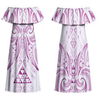 Maori Rugby Custom Ngaru Mangopare Couples Matching Off Shoulder Maxi Dress and Long Sleeve Button Shirt Mawhero Niho Taniwha Motif