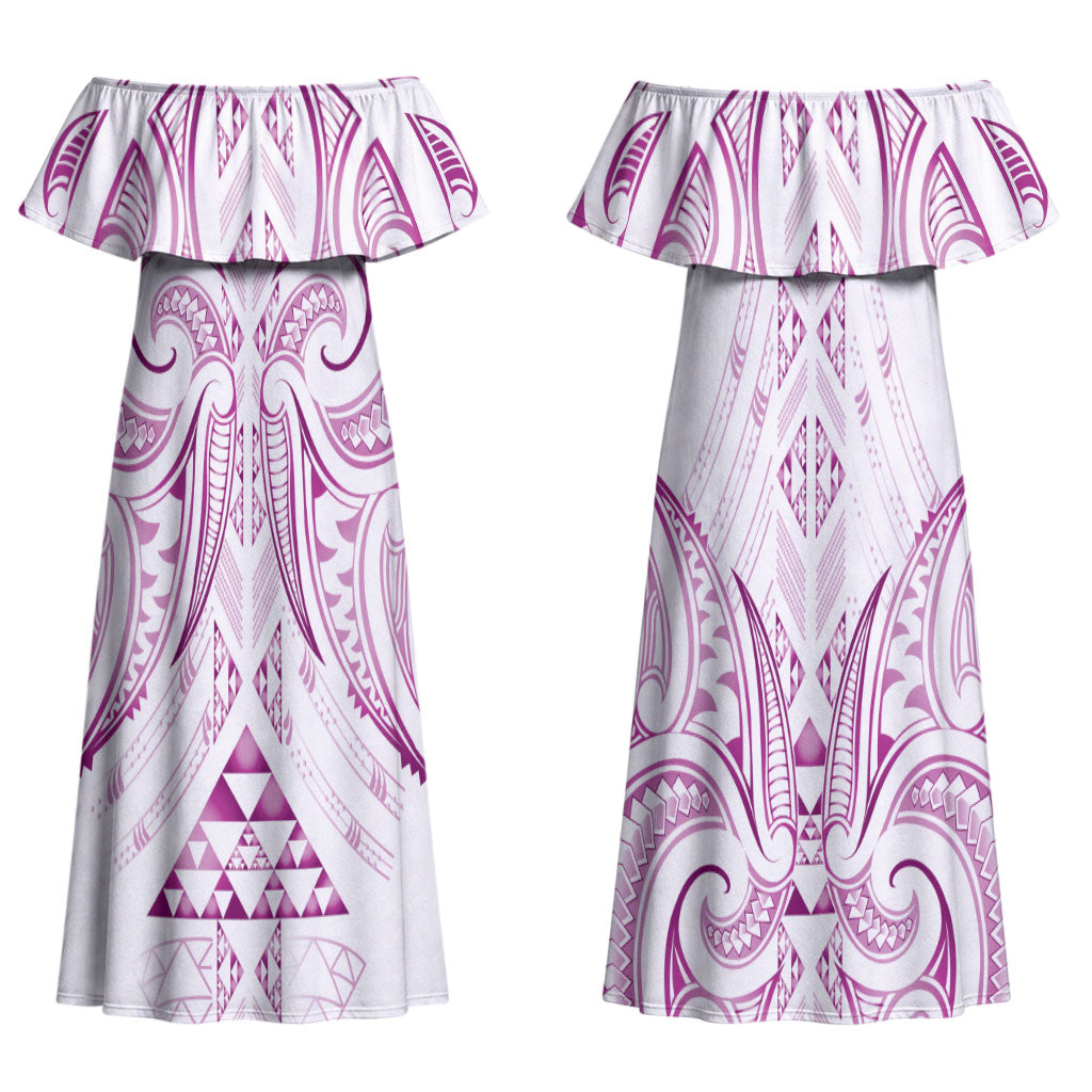 Maori Rugby Custom Ngaru Mangopare Couples Matching Off Shoulder Maxi Dress and Long Sleeve Button Shirt Mawhero Niho Taniwha Motif