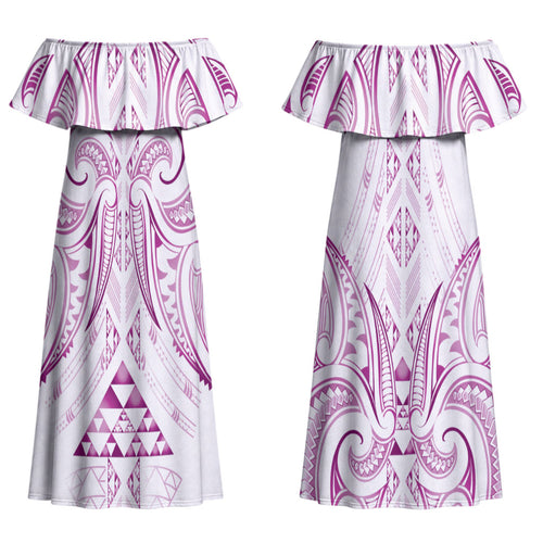 Maori Rugby Custom Ngaru Mangopare Couples Matching Off Shoulder Maxi Dress and Long Sleeve Button Shirt Mawhero Niho Taniwha Motif
