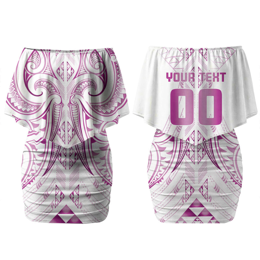 Maori Rugby Custom Ngaru Mangopare Couples Matching Off Shoulder Short Dress and Hawaiian Shirt Mawhero Niho Taniwha Motif