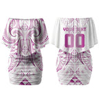 Maori Rugby Custom Ngaru Mangopare Couples Matching Off Shoulder Short Dress and Hawaiian Shirt Mawhero Niho Taniwha Motif