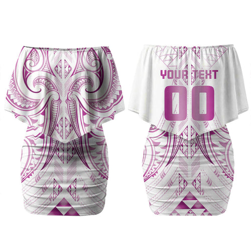 Maori Rugby Custom Ngaru Mangopare Couples Matching Off Shoulder Short Dress and Hawaiian Shirt Mawhero Niho Taniwha Motif