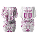 Maori Rugby Custom Ngaru Mangopare Couples Matching Off Shoulder Short Dress and Long Sleeve Button Shirt Mawhero Niho Taniwha Motif
