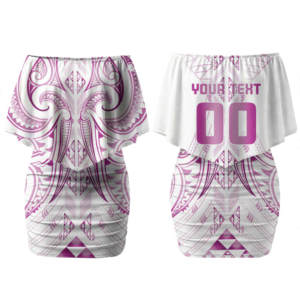 Maori Rugby Custom Ngaru Mangopare Couples Matching Off Shoulder Short Dress and Long Sleeve Button Shirt Mawhero Niho Taniwha Motif