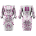 Maori Rugby Custom Ngaru Mangopare Couples Matching Off The Shoulder Long Sleeve Dress and Hawaiian Shirt Mawhero Niho Taniwha Motif